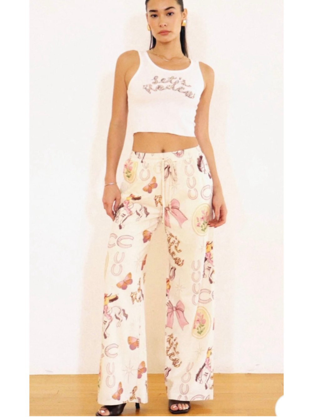 Bailey Rose Lindy Coquette Western Pants Large NWT Cowboy Horseshoe Bow
